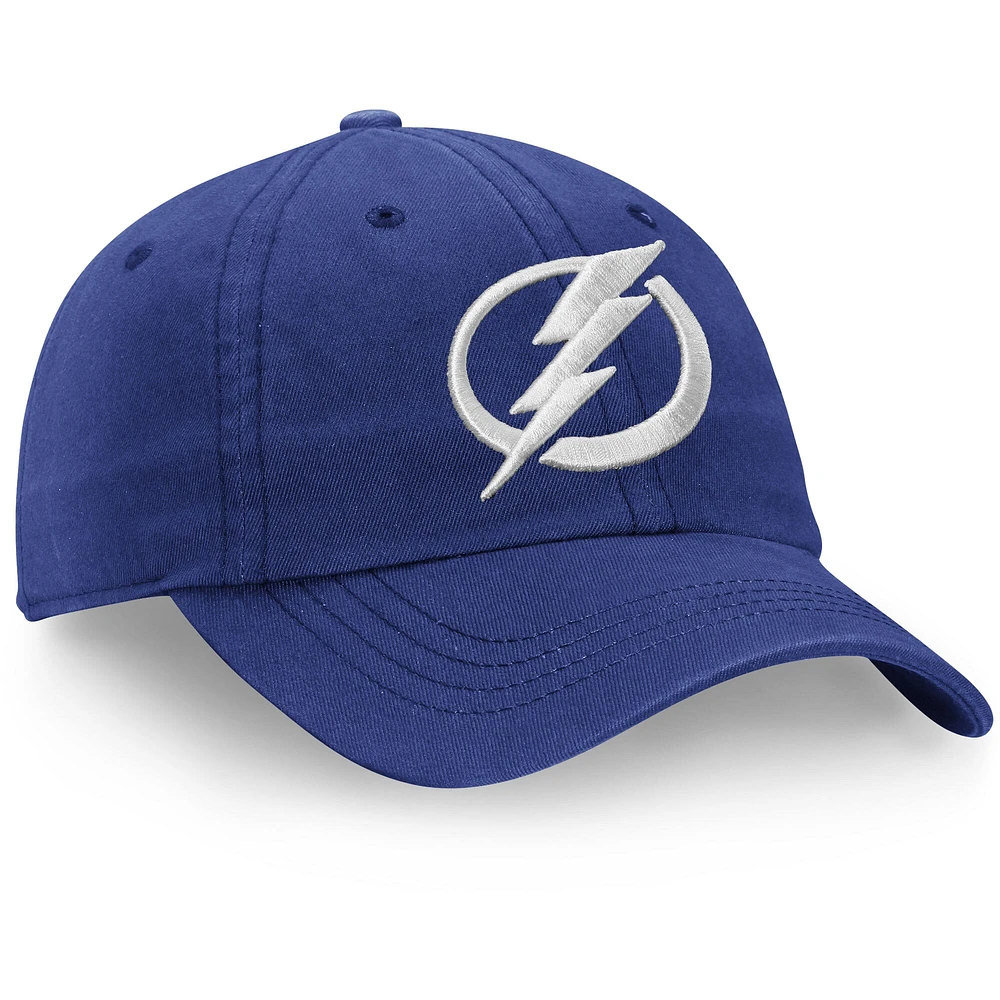 Casquette ajustable avec logo principal Tampa Bay Lightning Core Fanatics pour femmes, bleu