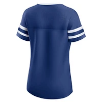 Women's Fanatics Blue Tampa Bay Lightning Iconic Athena Lace-Up T-Shirt