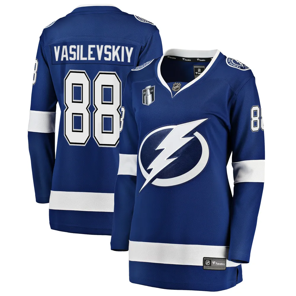 Atajos compañero limpiar Lids Andrei Vasilevskiy Tampa Bay Lightning Fanatics Branded Women's Home  2022 Stanley Cup Final Breakaway Player Jersey - Blue | Green Tree Mall
