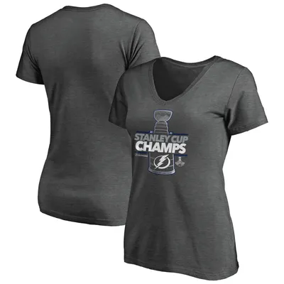 Fanatics Branded Men's Heather Gray Tampa Bay Lightning 2021 Stanley Cup Champions Locker Room T-Shirt - Heather Gray
