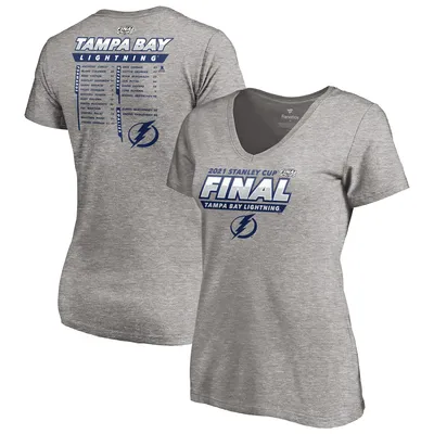 Fanatics Branded Men's Heather Gray Tampa Bay Lightning 2021 Stanley Cup Champions Locker Room T-Shirt - Heather Gray