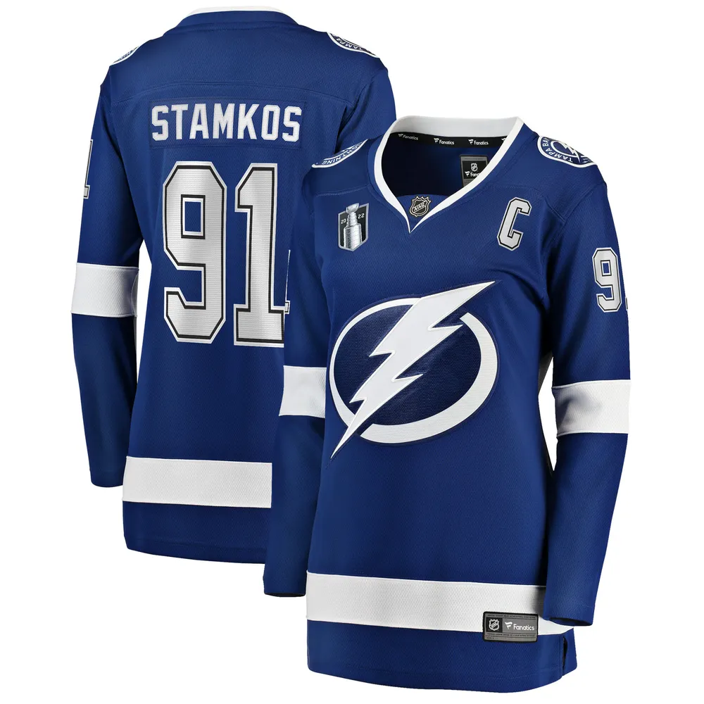 Lids Steven Stamkos Tampa Bay Lightning Fanatics Branded Women's Home 2022  Stanley Cup Final Breakaway Player Jersey - Blue | Dulles Town Center