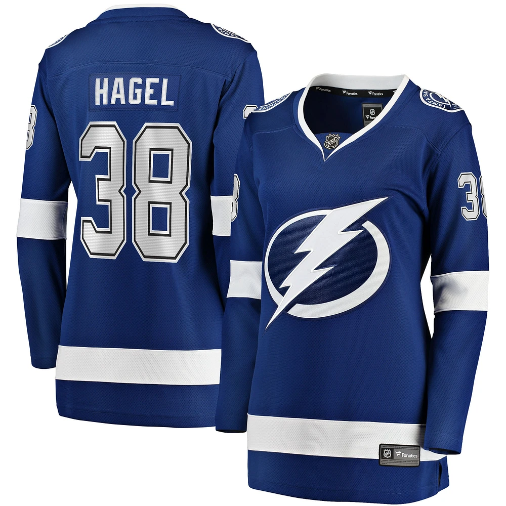 Maillot de joueur échappé à domicile Fanatics Brandon Hagel bleu Tampa Bay Lightning pour femmes