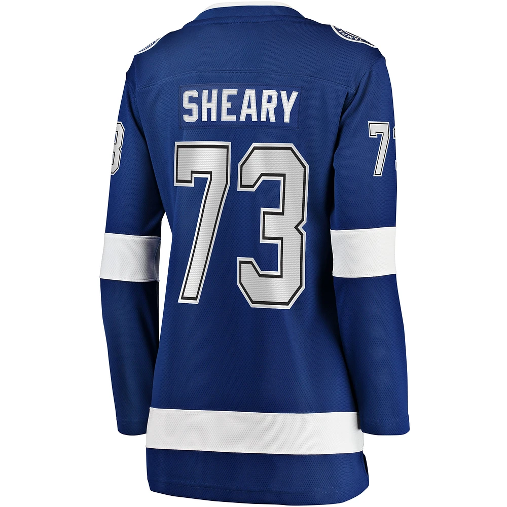 Maillot de joueur échappé à domicile Fanatics Conor Sheary bleu Tampa Bay Lightning pour femmes