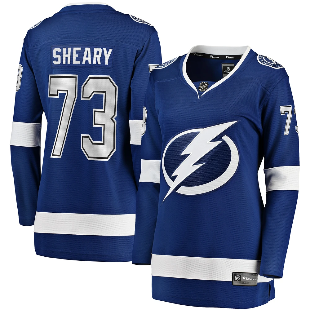 Maillot de joueur échappé à domicile Fanatics Conor Sheary bleu Tampa Bay Lightning pour femmes