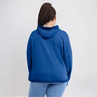 Women's Fanatics Heather Blue Tampa Bay Lightning Lux Lounge Helmet Arch Pullover Hoodie