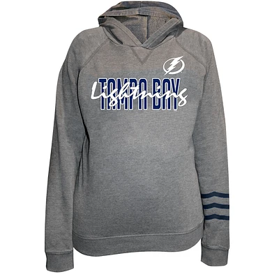 Sweat à capuche en polaire léger taille plus Fanatics Heather Gray Tampa Bay Lightning pour femmes