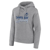 Women's Fanatics Heather Gray Tampa Bay Lightning Script Favorite Pullover Hoodie