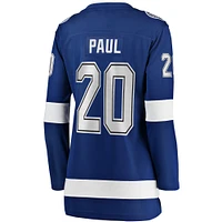 Maillot de joueur échappé à domicile Fanatics Nicholas Paul bleu du Lightning Tampa Bay pour femmes