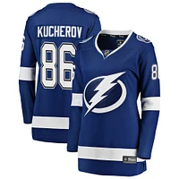 Maillot de joueur échappé premier du Lightning Tampa Bay Fanatics Nikita Kucherov pour femmes, bleu