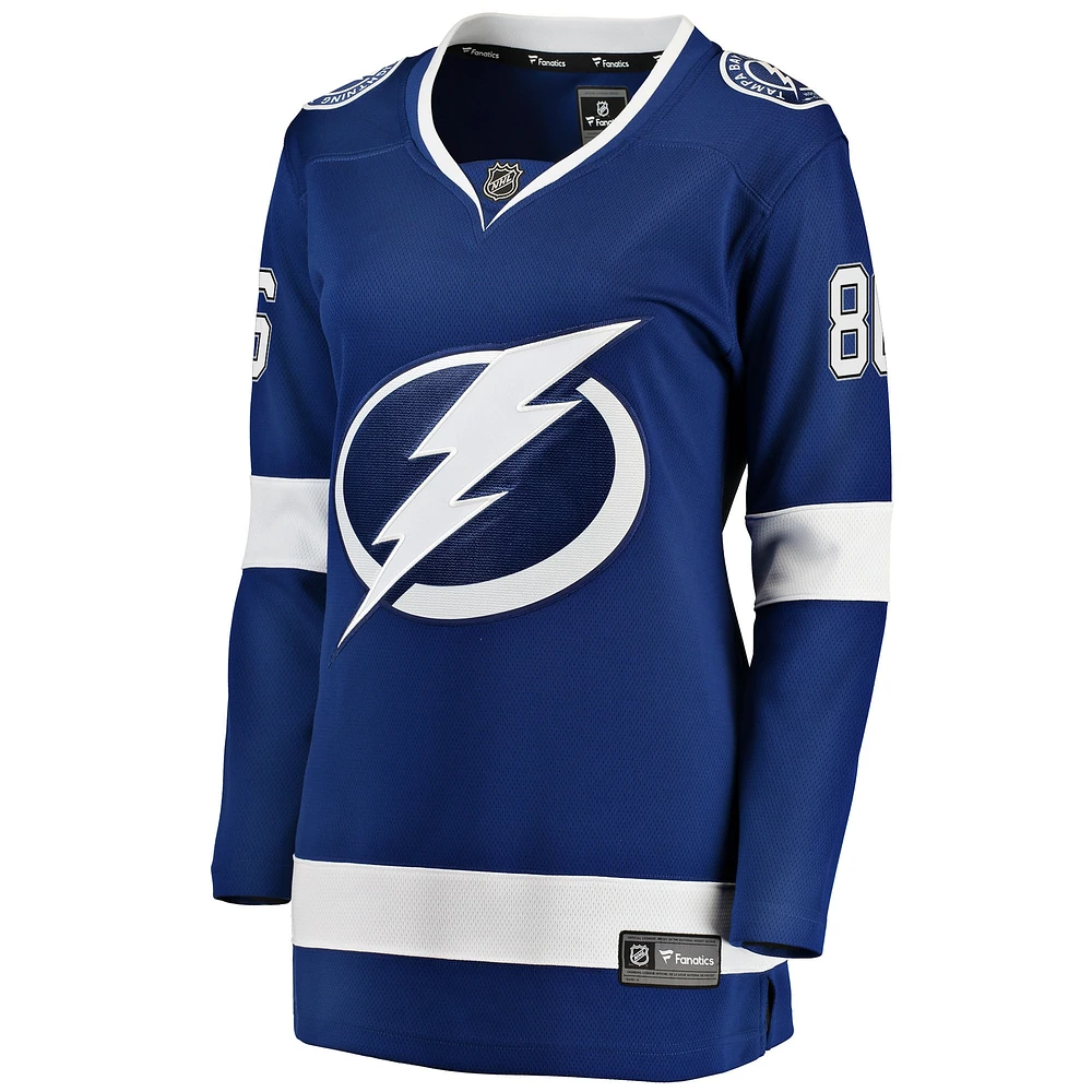 Maillot de joueur échappé premier du Lightning Tampa Bay Fanatics Nikita Kucherov pour femmes, bleu