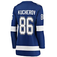 Maillot de joueur échappé premier du Lightning Tampa Bay Fanatics Nikita Kucherov pour femmes, bleu