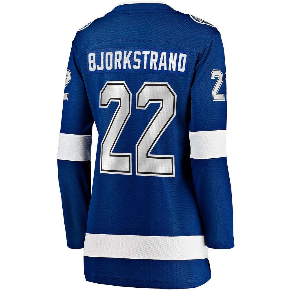 Maillot de joueur échappé à domicile bleu du Lightning Tampa Bay pour femmes, Oliver Bjorkstrand, Fanatics