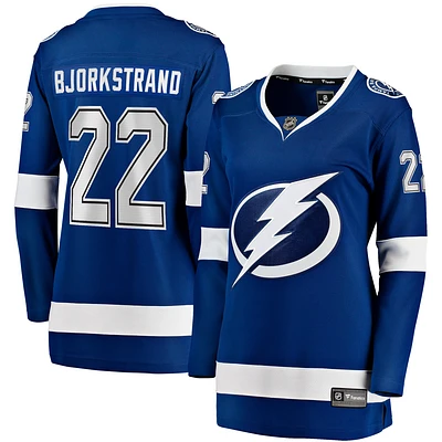 Maillot de joueur échappé à domicile bleu du Lightning Tampa Bay pour femmes, Oliver Bjorkstrand, Fanatics