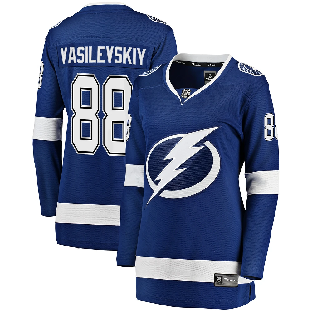 Maillot de joueur échappé Andrei Vasilevskiy du Lightning Tampa Bay Fanatics pour femmes, bleu