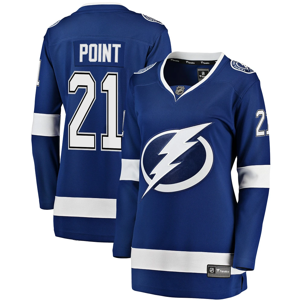 Maillot de joueur bleu Brayden Point Breakaway Fanatics Tampa Bay Lightning pour femmes