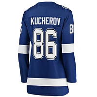 Maillot de joueur échappé Nikita Kucherov bleu Lightning Tampa Bay Fanatics pour femmes