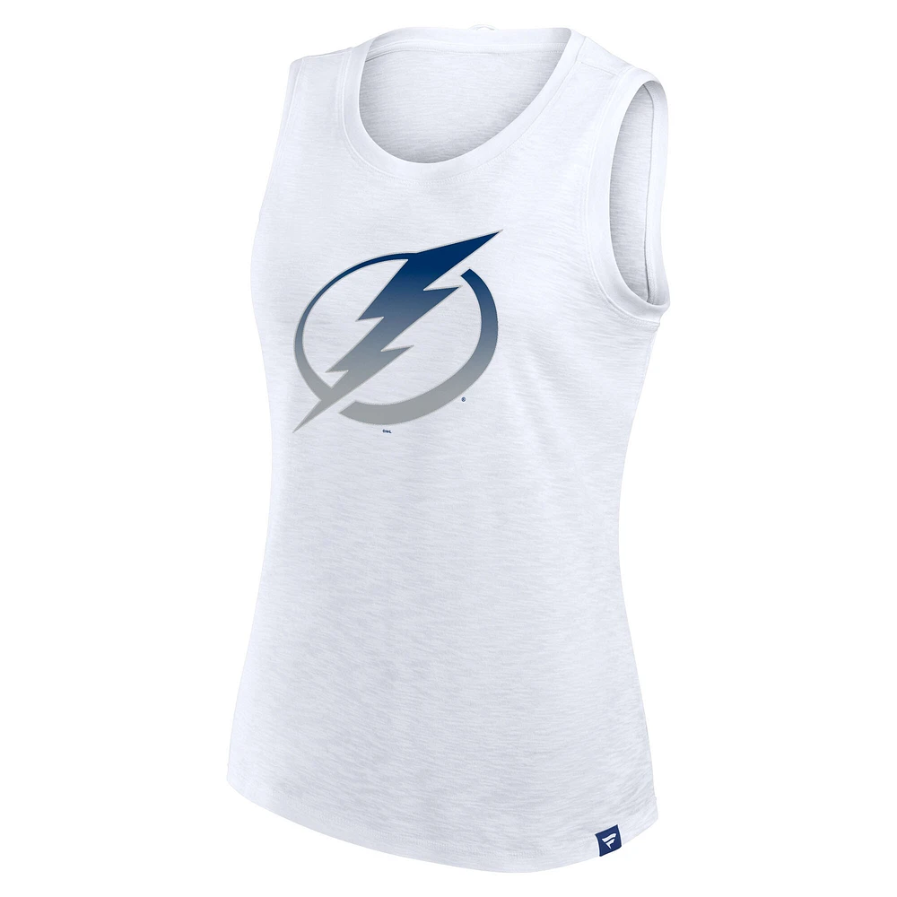 Débardeur Fanatics blanc Tampa Bay Lightning pour femme