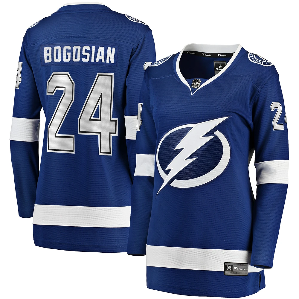 Maillot de joueur échappé à domicile Fanatics Zach Bogosian pour femmes, bleu, Tampa Bay Lightning