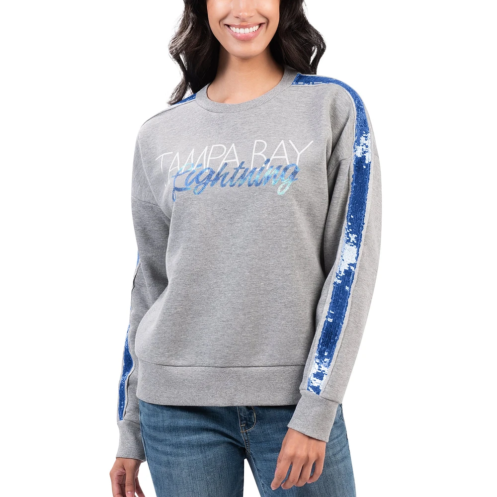 Women's G-III 4Her by Carl Banks Gray Tampa Bay Lightning Penalty Box Pullover Sweatshirt