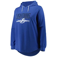 Women's Heather Blue Tampa Bay Lightning Plus Fleece Pullover Hoodie