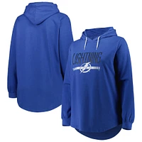 Women's Heather Blue Tampa Bay Lightning Plus Fleece Pullover Hoodie