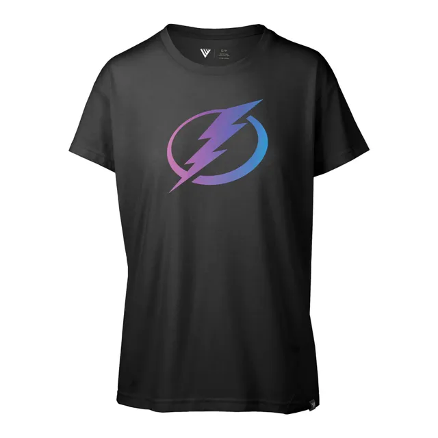 Tampa Bay Lightning Womens Black V Neck Short Sleeve Polyester T Shirt