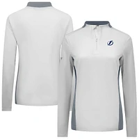 Women's Levelwear White Tampa Bay Lightning Moxie Insignia Core Quarter-Zip Top