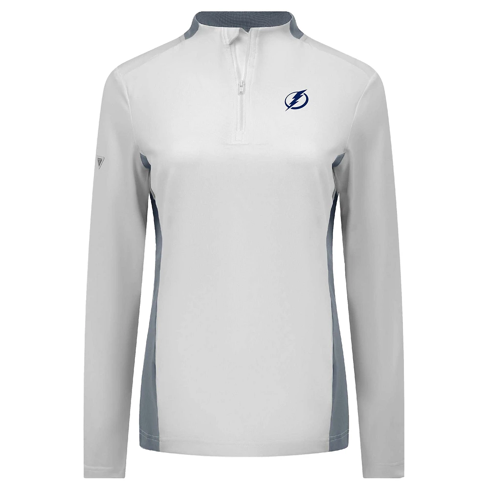 Women's Levelwear White Tampa Bay Lightning Moxie Insignia Core Quarter-Zip Top