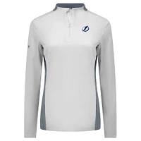 Women's Levelwear White Tampa Bay Lightning Moxie Insignia Core Quarter-Zip Top