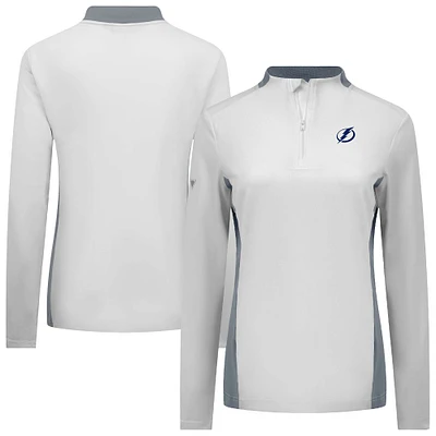 Women's Levelwear White Tampa Bay Lightning Moxie Insignia Core Quarter-Zip Top