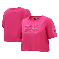 T-shirt carré court Pro Standard Tampa Bay Lightning triple rose pour femmes