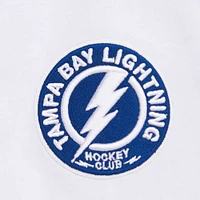 Women's Pro Standard White Tampa Bay Lightning Boxy Script Tail Cropped T-Shirt