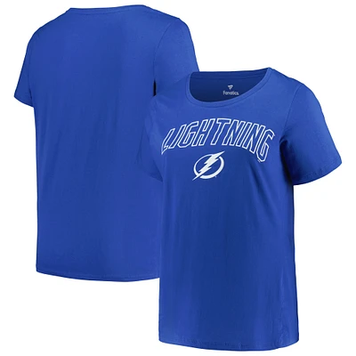 T-shirt Profile pour femme, bleu, Tampa Bay Lightning, grande taille, avec logo arqué