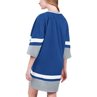 Robe sneaker à manches mi-longues et col en V Starter Blue Tampa Bay Lightning Hurry-Up Offense pour femmes