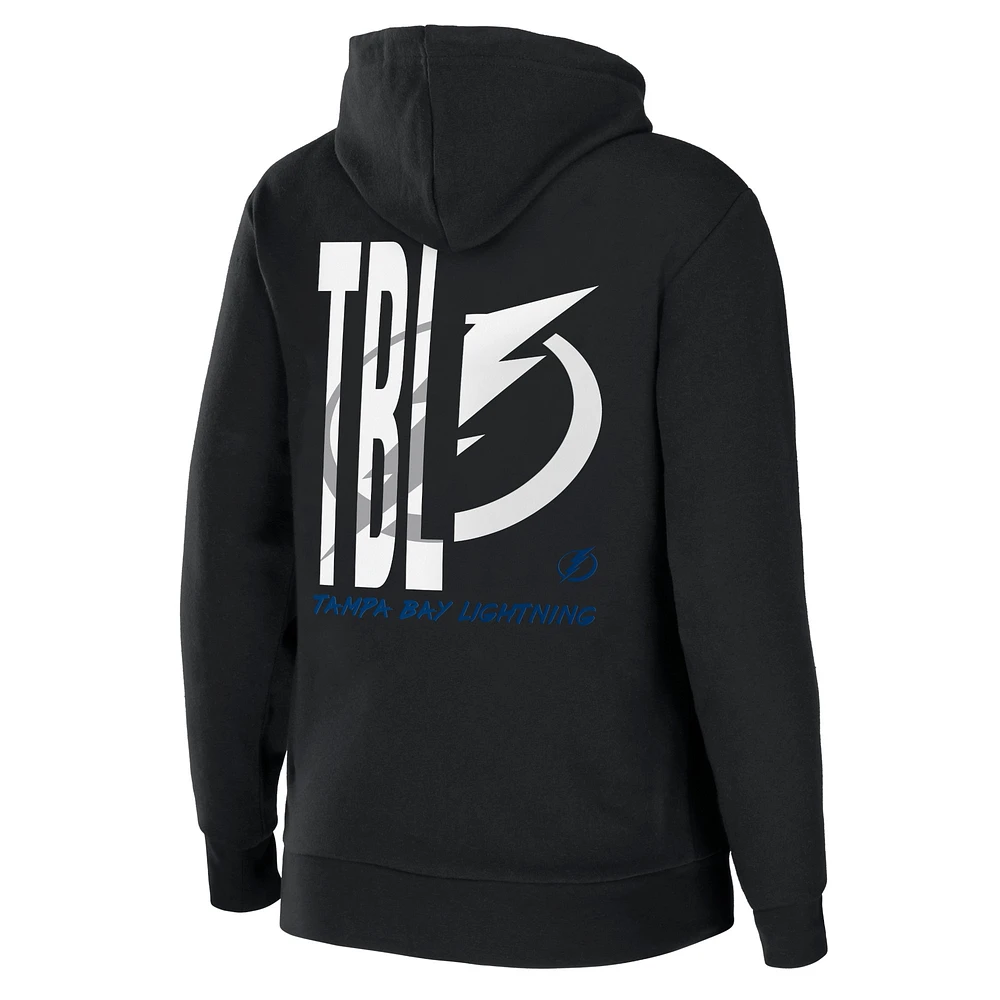 Women's WEAR by Erin Andrews Black Tampa Bay Lightning Sponge Fleece Full-Zip Hoodie