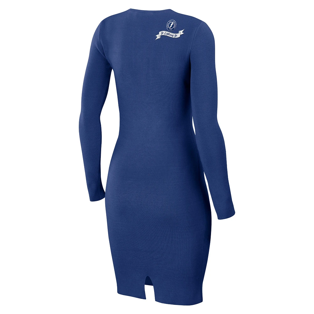 Robe à lacets WEAR by Erin Andrews pour femmes, bleue, Tampa Bay Lightning