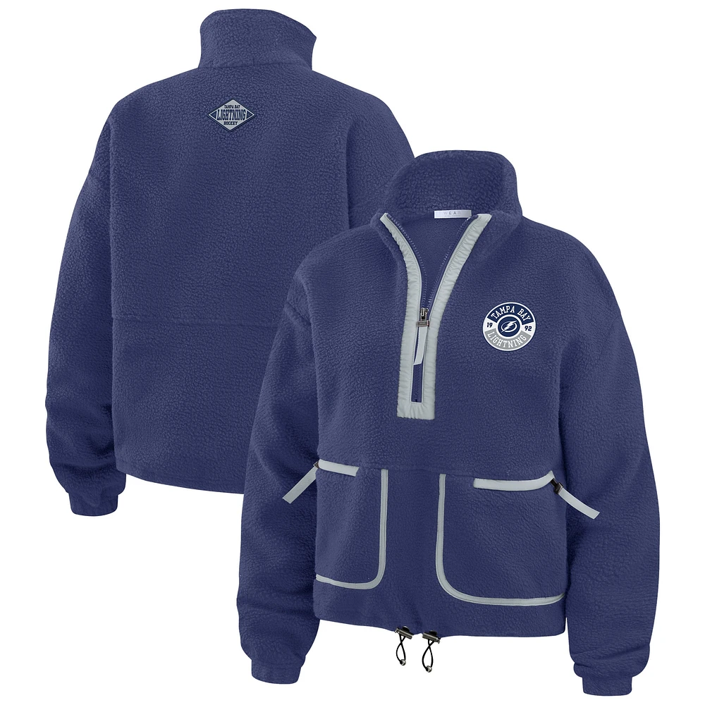 Women's WEAR by Erin Andrews  Blue Tampa Bay Lightning Polar Fleece Half-Zip Jacket