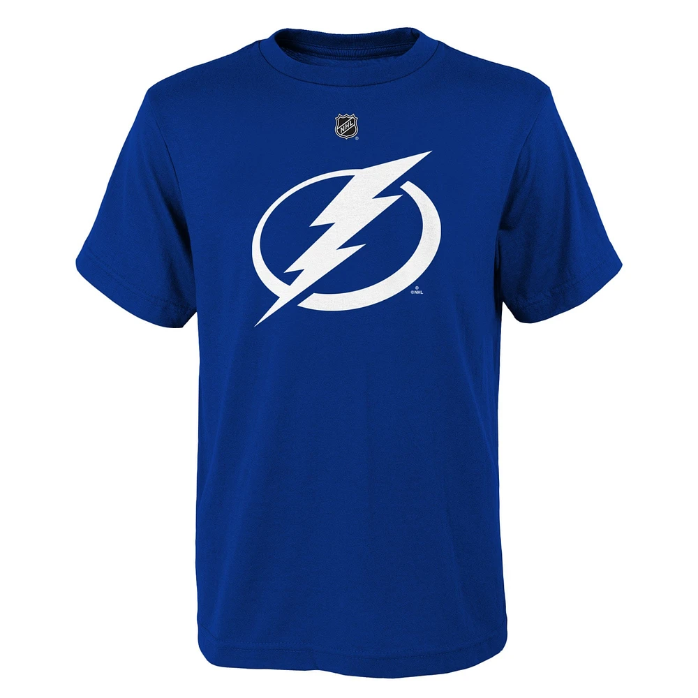 T-shirt bleu avec logo principal du Lightning de Tampa Bay pour jeunes