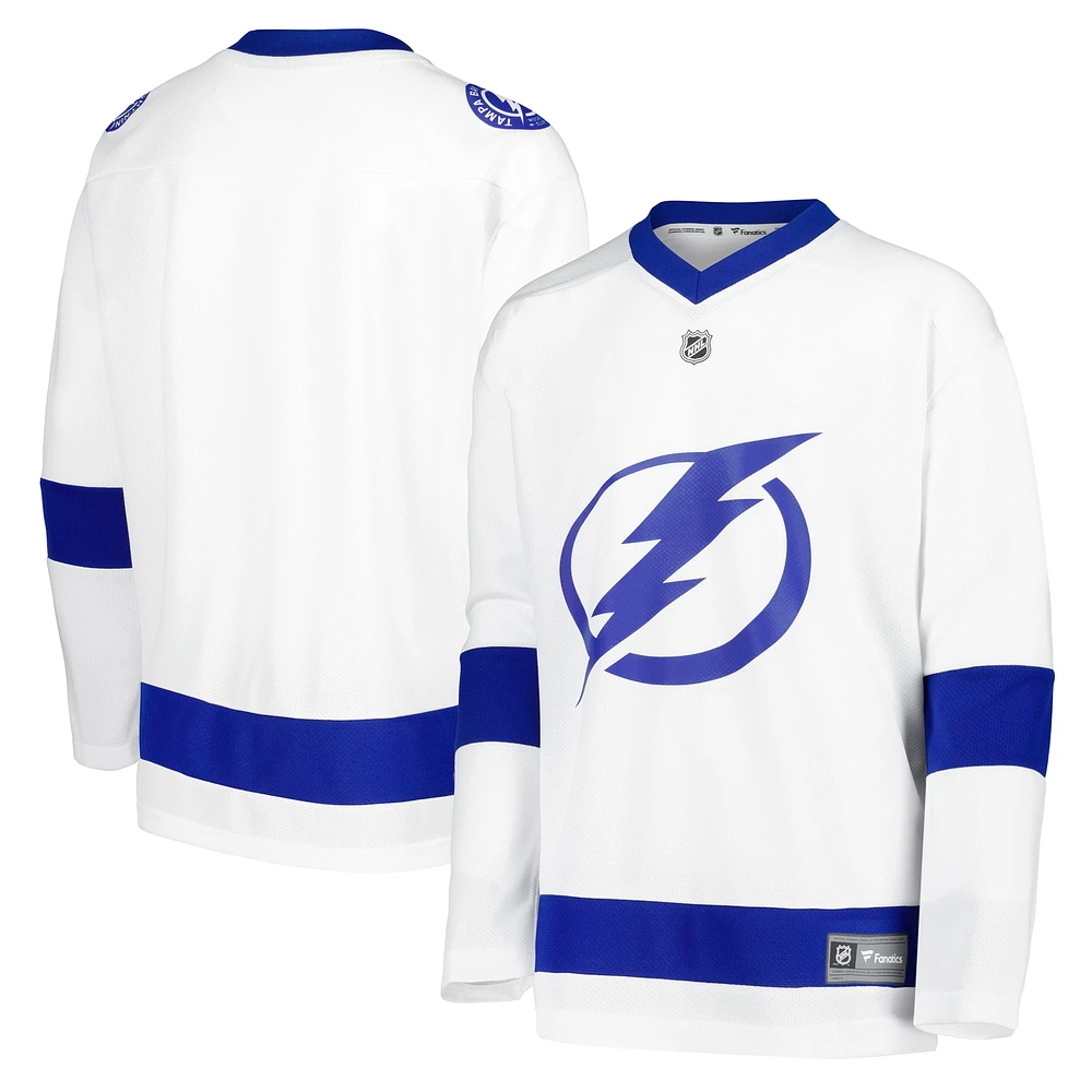 Youth Fanatics White Tampa Bay Lightning Away Replica Blank Jersey