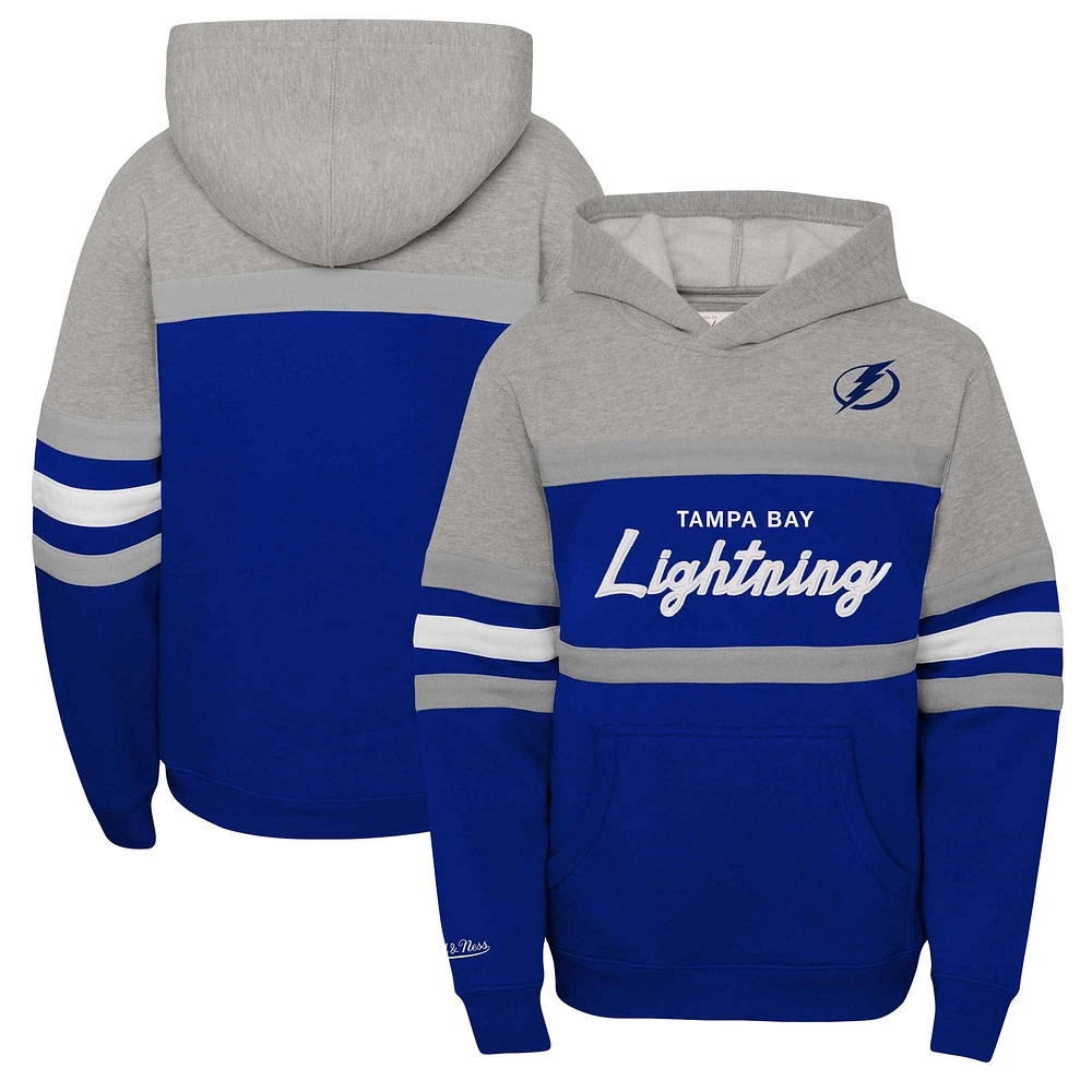 Youth Mitchell & Ness Blue Tampa Bay Lightning Head Coach Pullover Hoodie