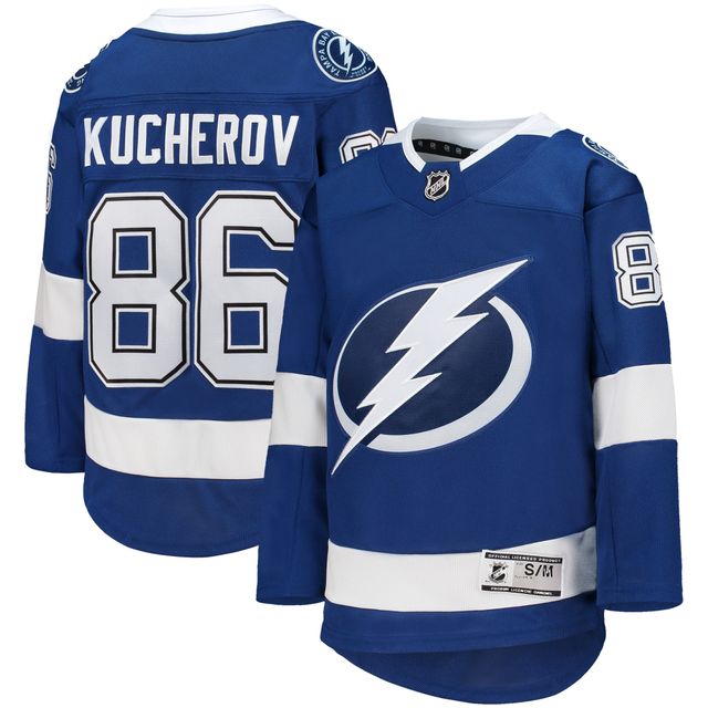 Maillot de joueur premier à domicile du Lightning Tampa Bay bleu Nikita Kucherov pour jeunes