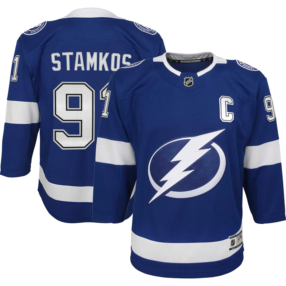 Lids Steven Stamkos Tampa Bay Lightning Youth Home Captain Premier Player  Jersey - Blue | Dulles Town Center