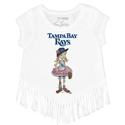 Lids Tampa Bay Rays Tiny Turnip Girls Toddler Baseball Love Fringe T-Shirt  - Navy