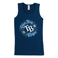 Girls Youth Soft as a Grape Navy Tampa Bay Rays Tank Top