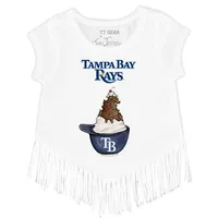 Youth Tiny Turnip White Tampa Bay Rays Heart Banner T-Shirt