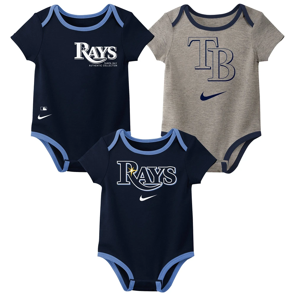 Ensemble de trois bodys Nike Tampa Bay Rays Authentic Collection pour bébé