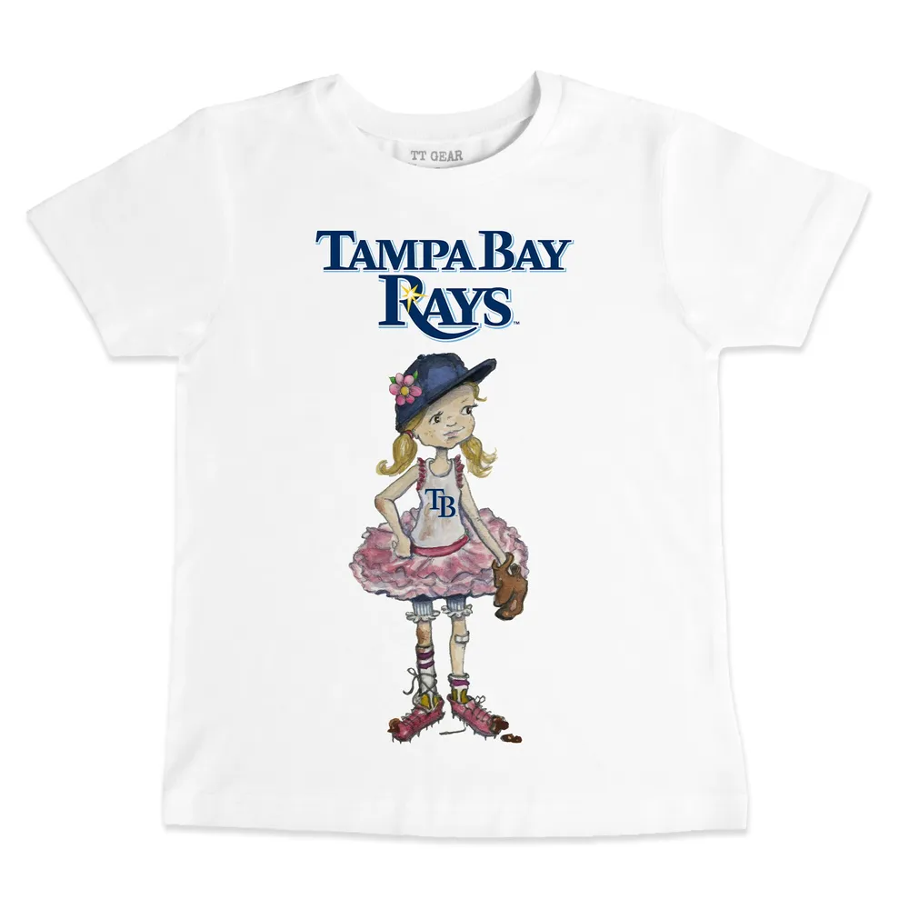 Toddler Tiny Turnip White Tampa Bay Rays Baseball Babes T-Shirt