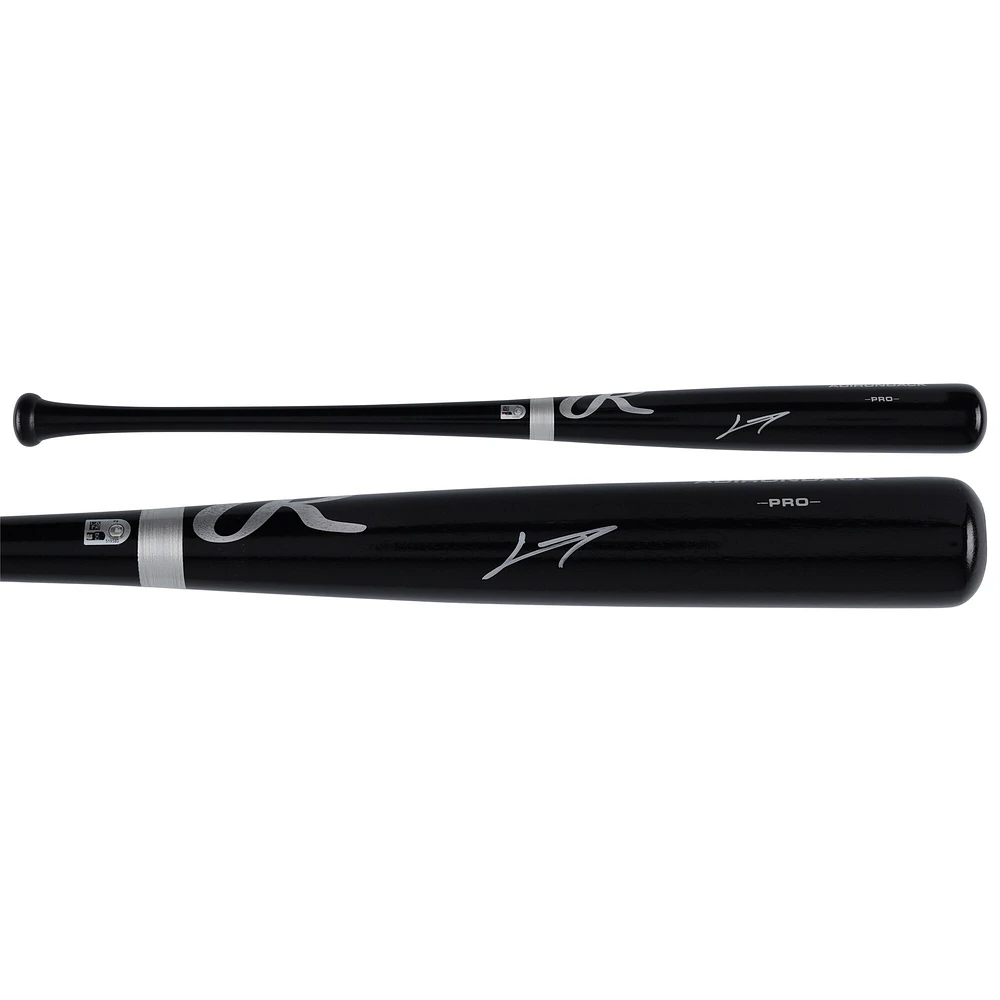 Chauve-souris Rawlings Pro noire autographiée par Junior Caminero des Tampa Bay Rays