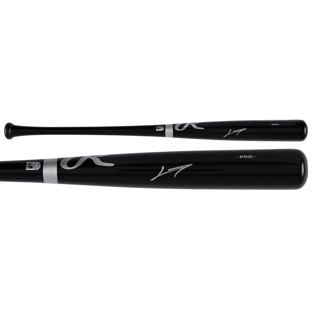 Chauve-souris Rawlings Pro noire autographiée par Junior Caminero des Tampa Bay Rays